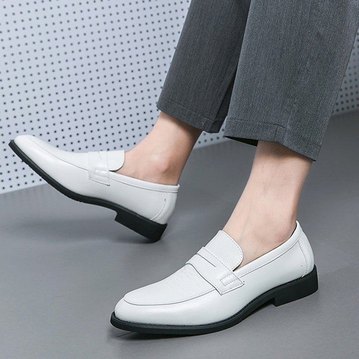 white Men's Two Tones Penny Loafers