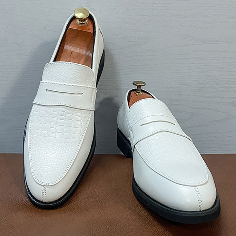 white Men's Two Tones Penny Loafers