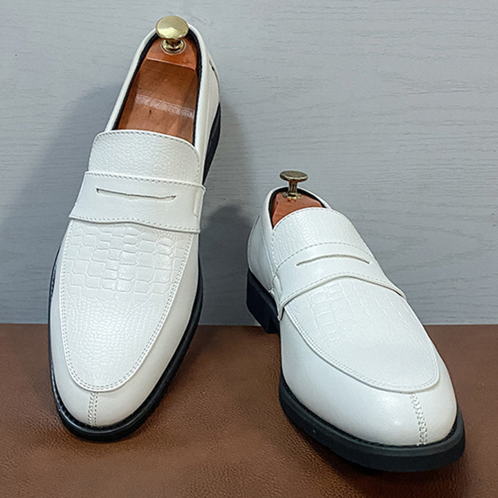 white Men's Two Tones Penny Loafers