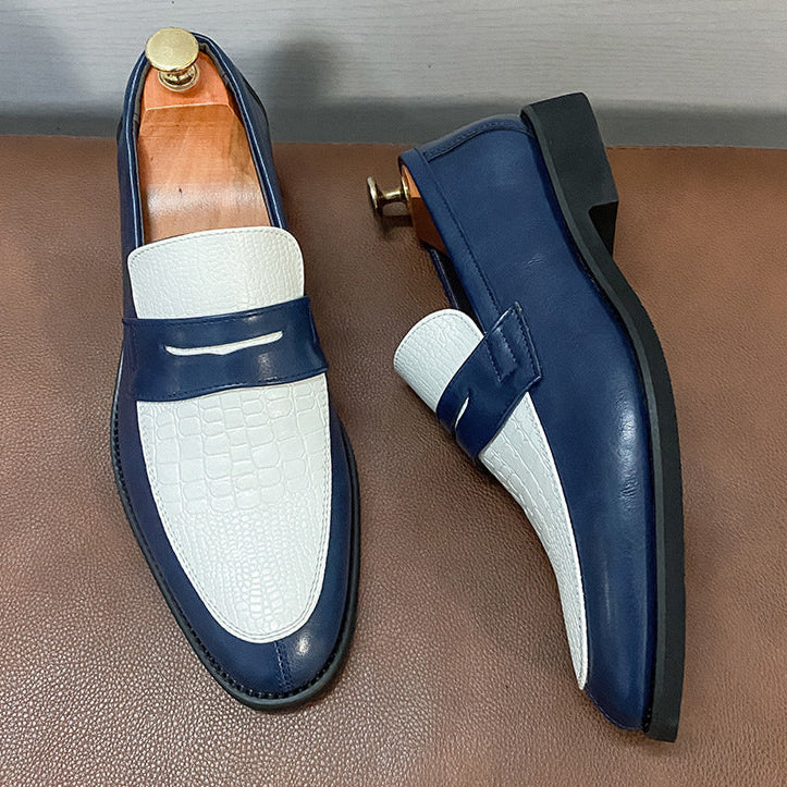 blue Men's Two Tones Penny Loafers