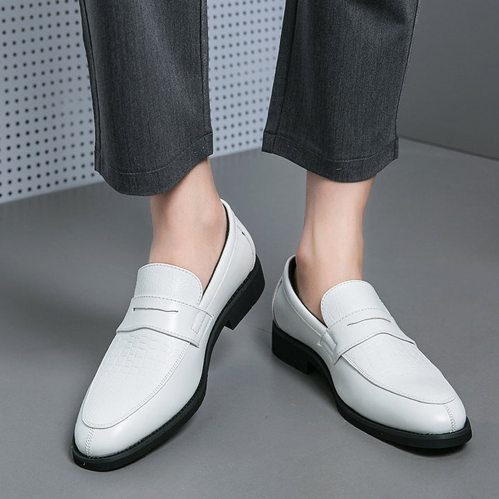 white Men's Two Tones Penny Loafers