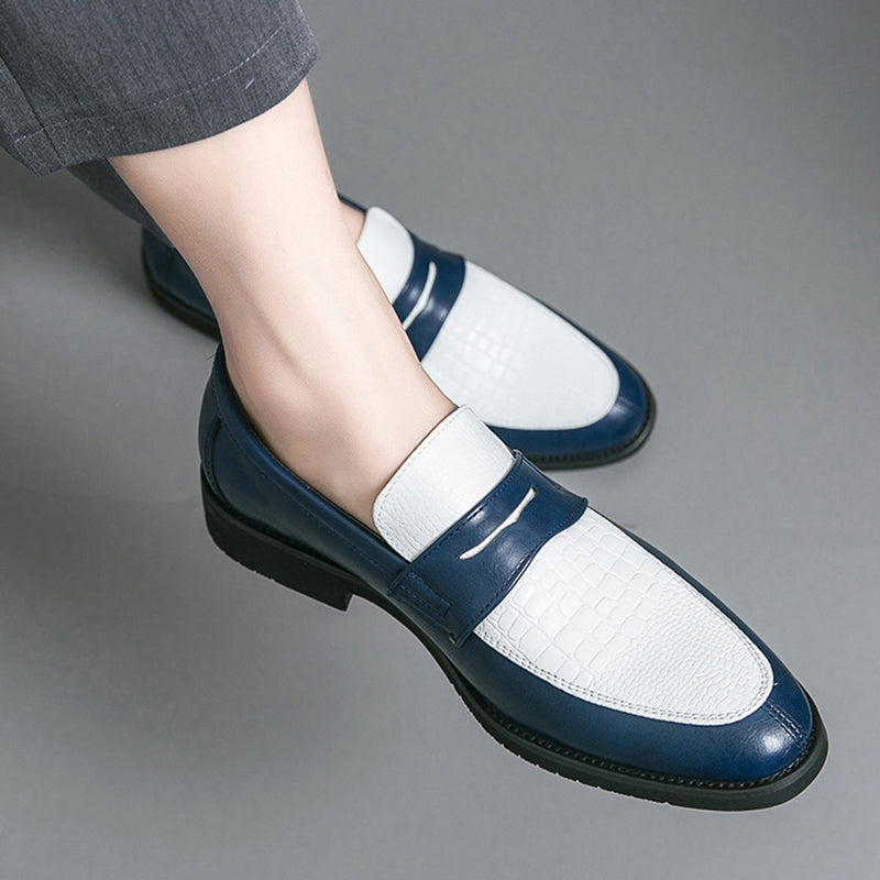 blue Men's Two Tones Penny Loafers