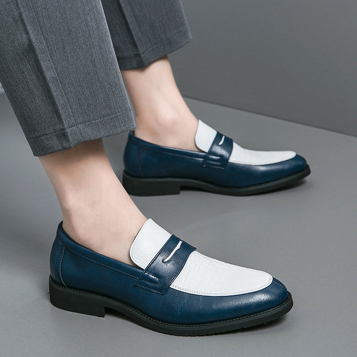 blue Men's Two Tones Penny Loafers