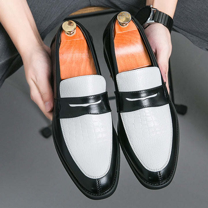 black Men's Two Tones Penny Loafers