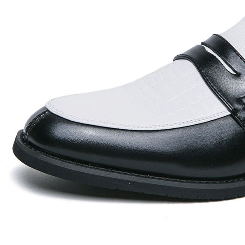 black Men's Two Tones Penny Loafers
