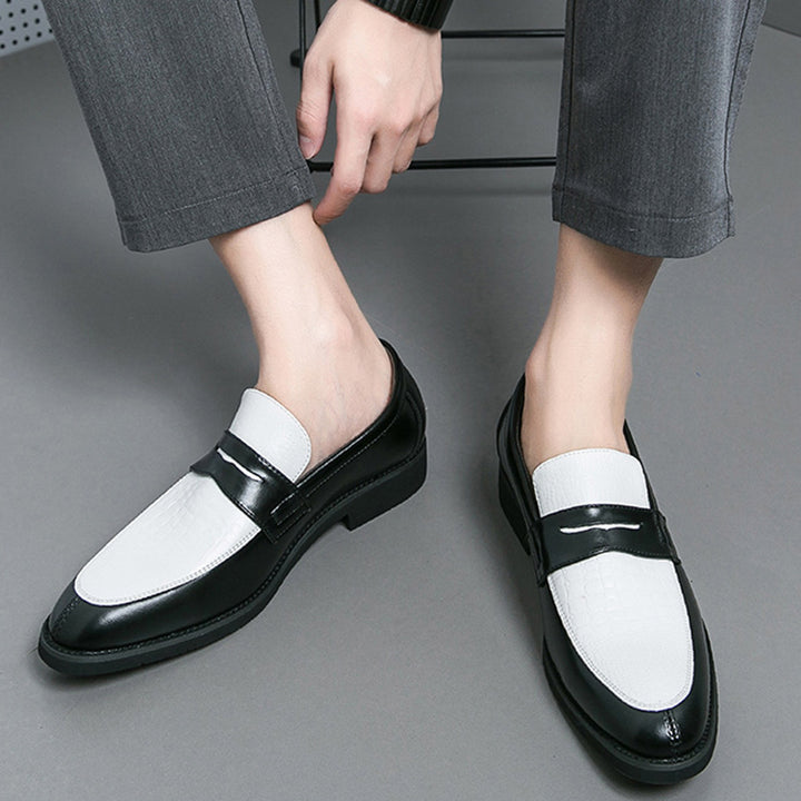 black Men's Two Tones Penny Loafers