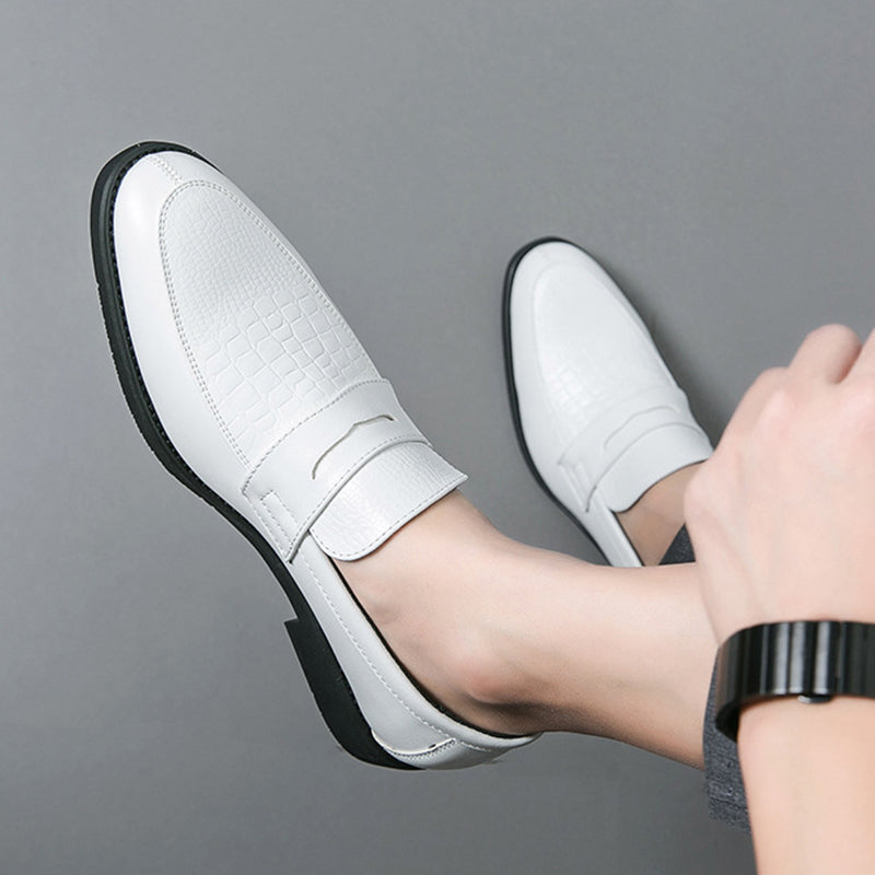 white Men's Two Tones Penny Loafers