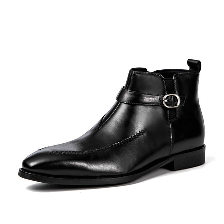 black Men's Vintage Strap Monk Boots