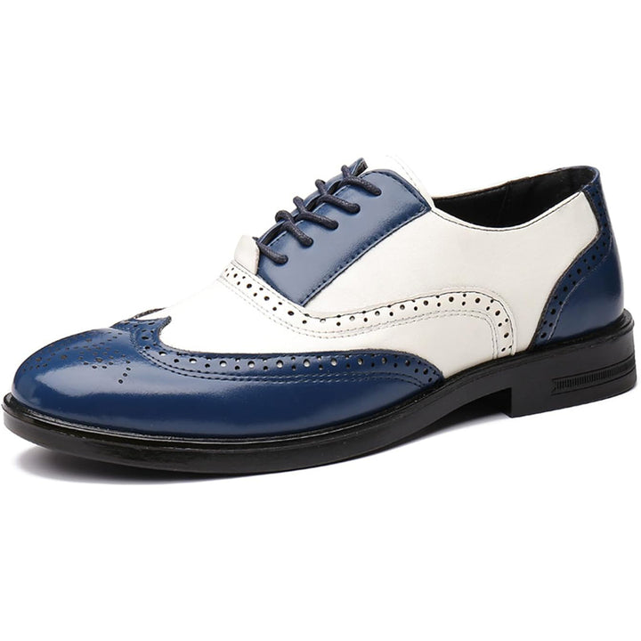 Men's color block wingtip loafers