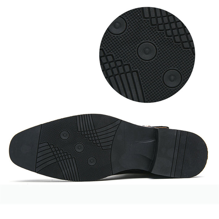 Men's alligator embossed T-strap sandals