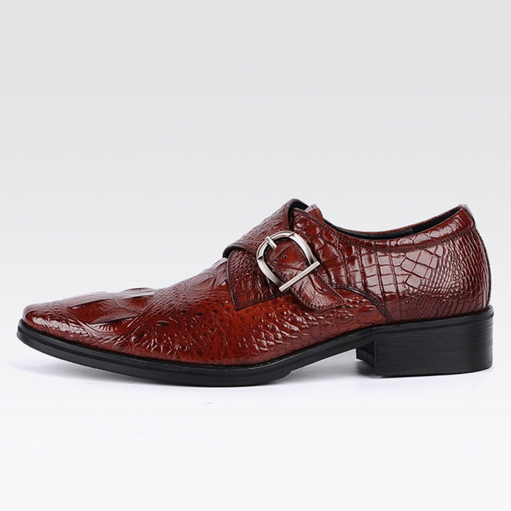 Men's alligator embossed monk shoes