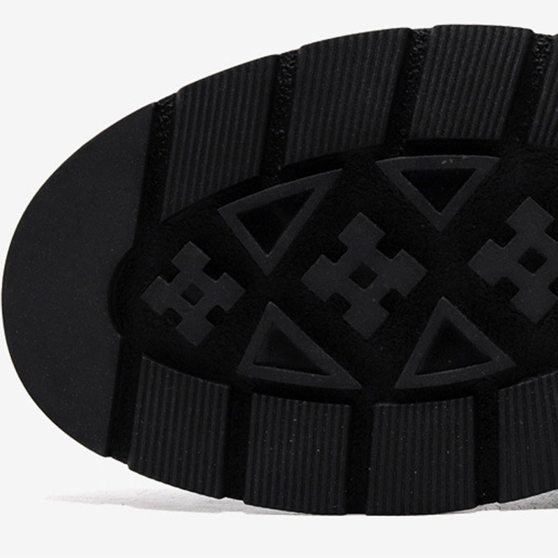 black Men's black leather mid calf motorcycle boots