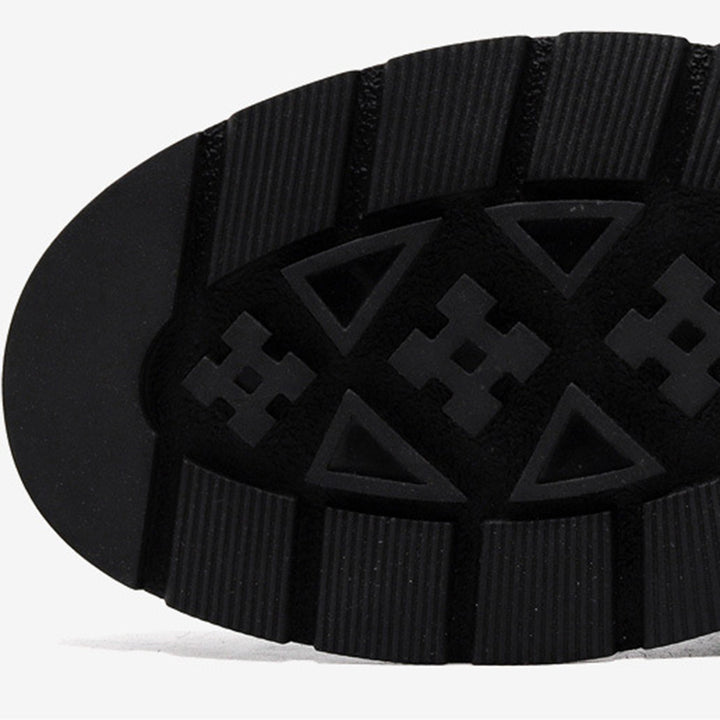 black Men's black leather mid calf motorcycle boots