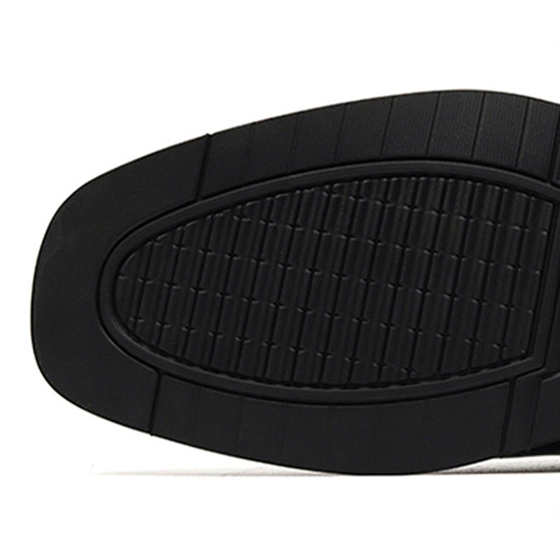 black microfiber Men's black polished zippered ankle boots