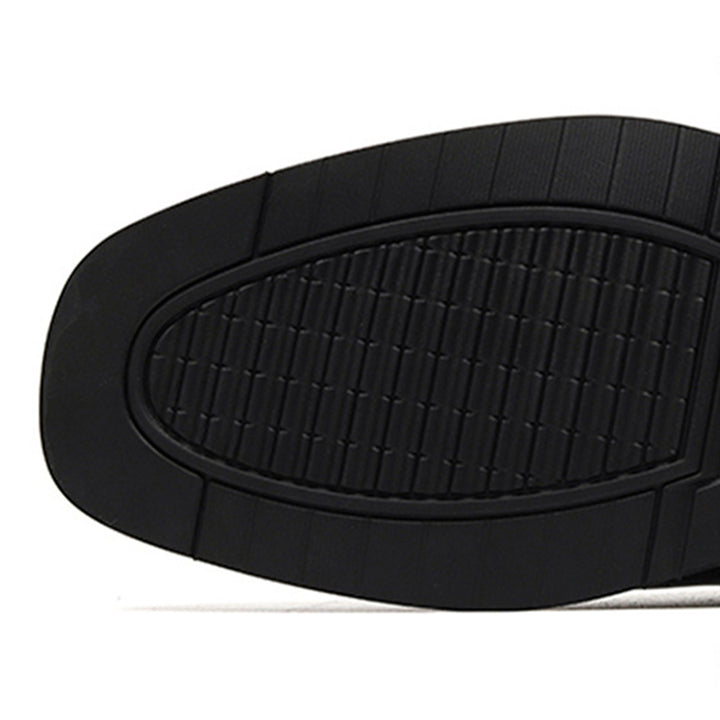 black microfiber Men's black polished zippered ankle boots