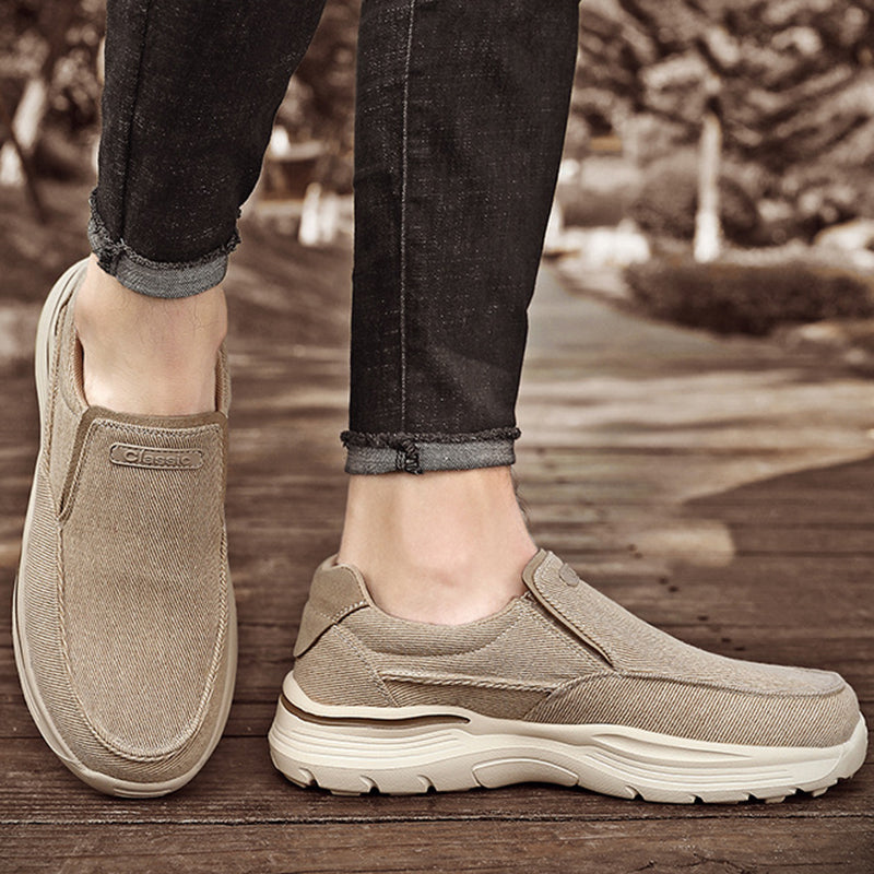 Men's breathable canvas slip-on loafers