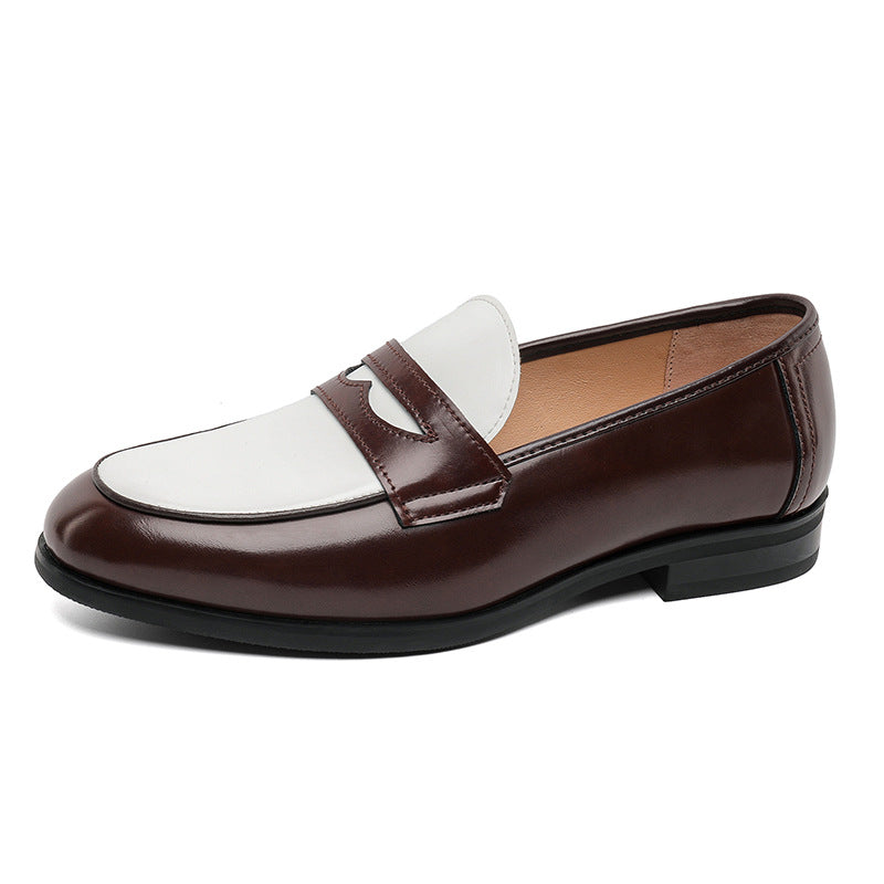 Men's brown and white 2 tones penny loafers