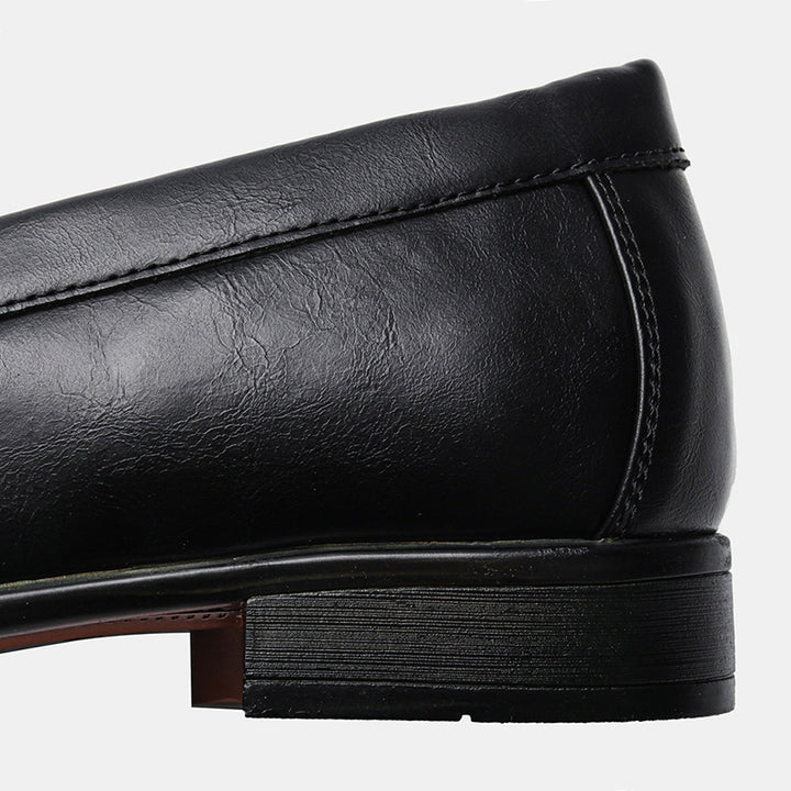 Men's classic black penny loafers formal shoes