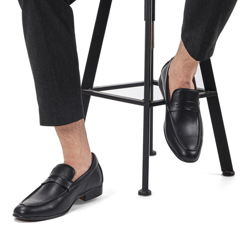 Men's classic black penny loafers formal shoes
