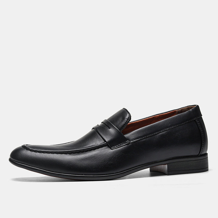Men's classic black penny loafers formal shoes