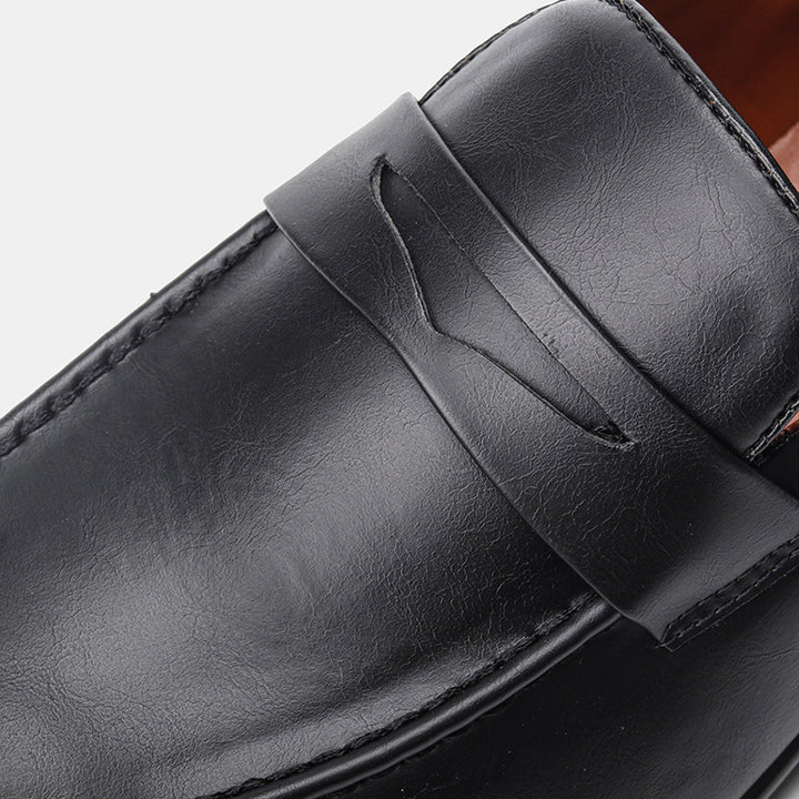 Men's classic black penny loafers formal shoes