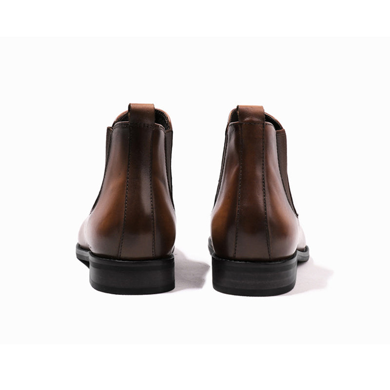 brown Men's classic slip-on chelsea boots