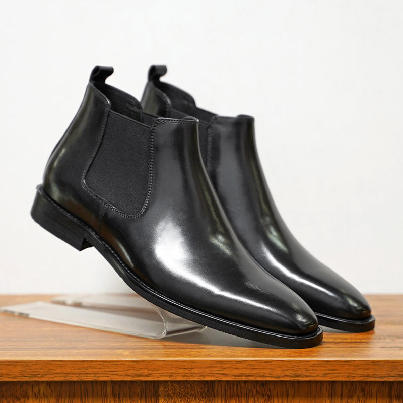 black Men's classic slip-on chelsea boots