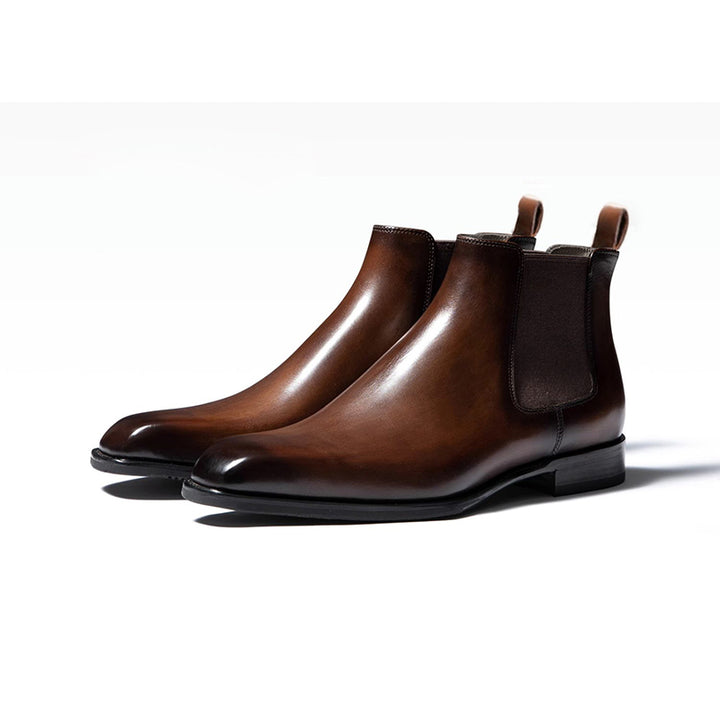 brown Men's classic slip-on chelsea boots