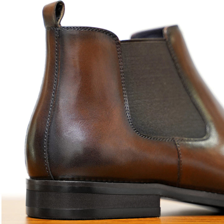 brown Men's classic slip-on chelsea boots