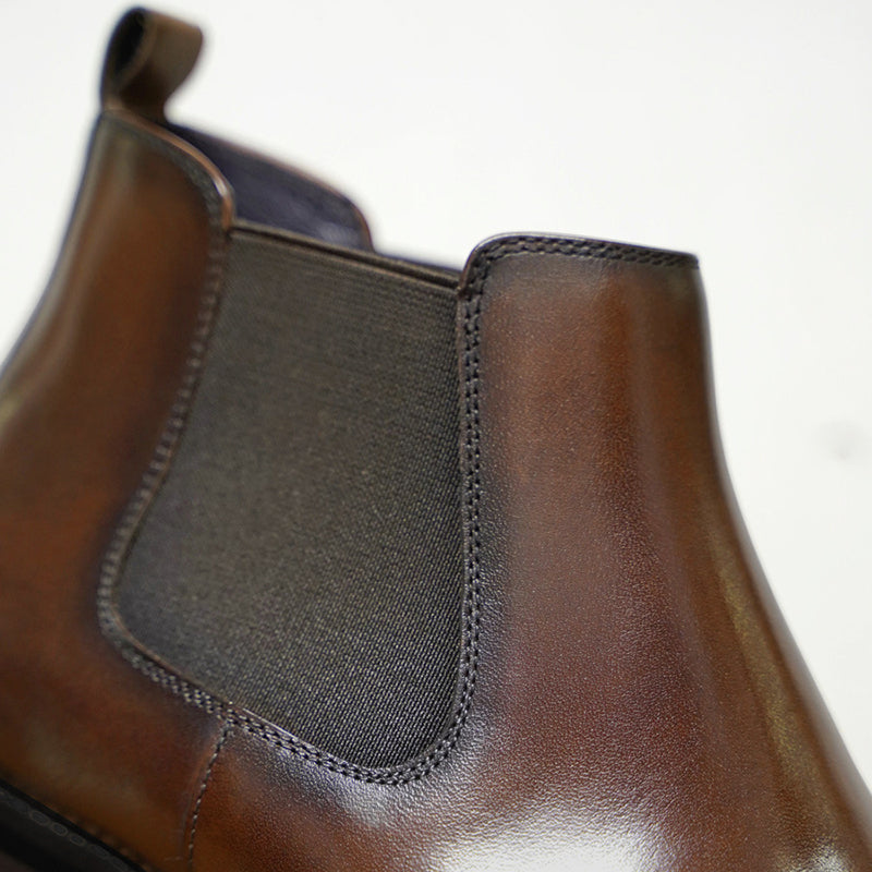 brown Men's classic slip-on chelsea boots