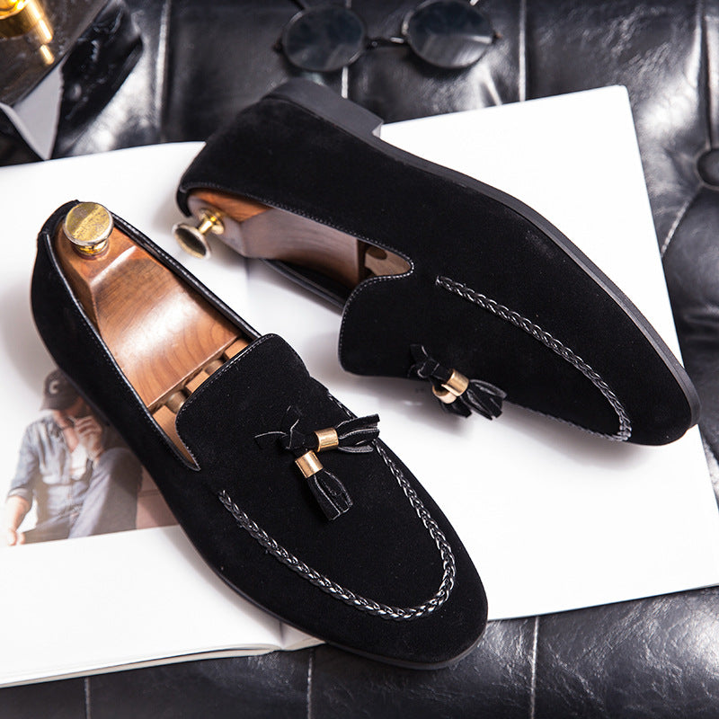 black men's daily casual tassels loafers