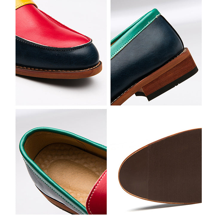 multicolor Men's fashion multi-color 4 tones penny loafers