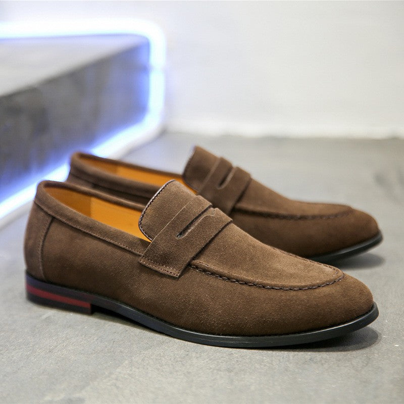 Men's faux suede penny loafers