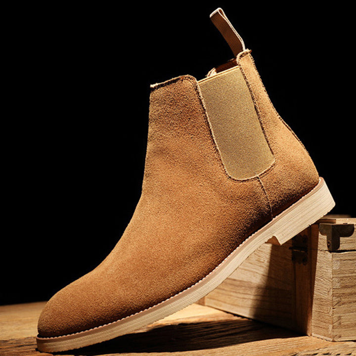 Men's faux suede slip on chelsea boots