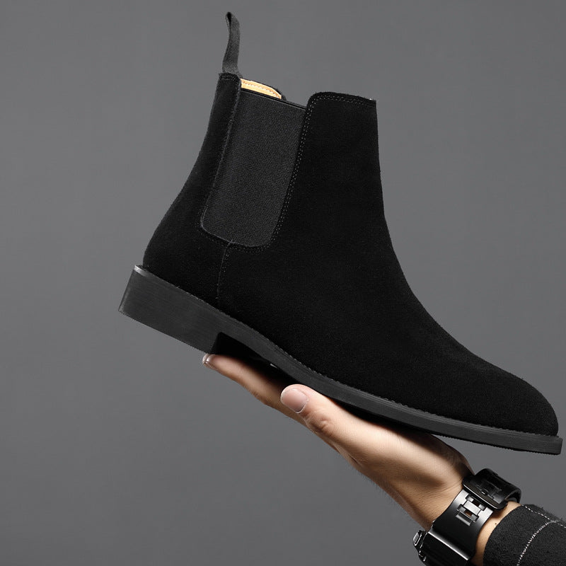 Men's faux suede slip on chelsea boots