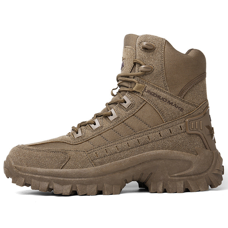 Men's flock anti-slip military combat boots