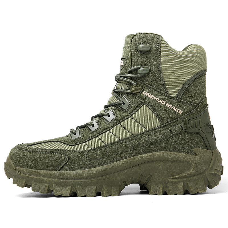 Men's flock anti-slip military combat boots