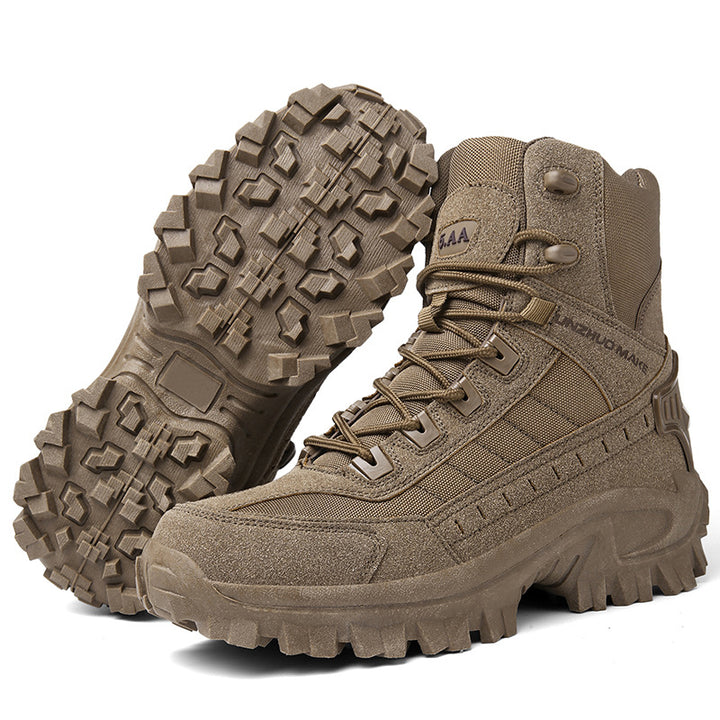 Men's flock anti-slip military combat boots