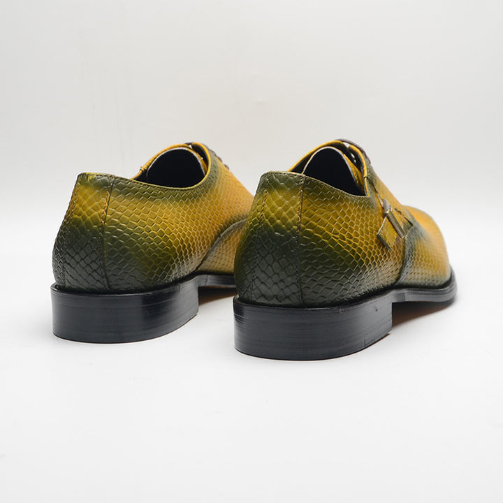 Men's handmade alligator embossed leather oxfords shoes