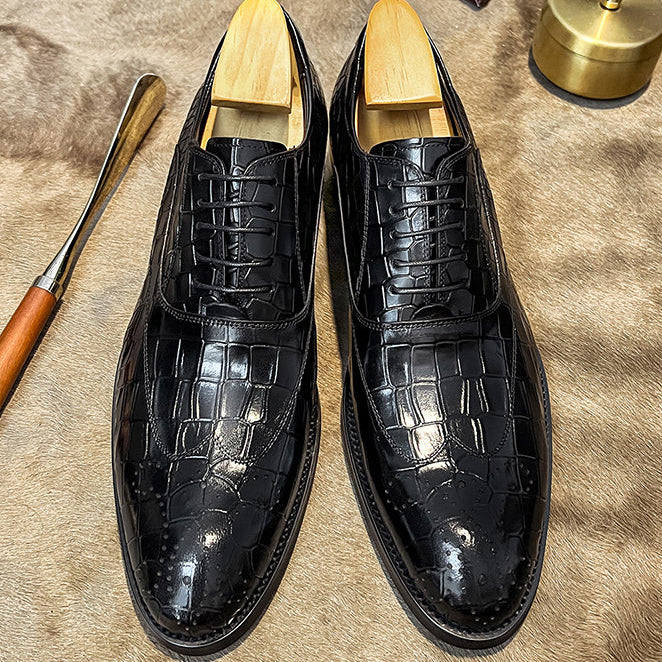 Men's leather oxford brogues formal dress shoes - Fashionshoeshouse