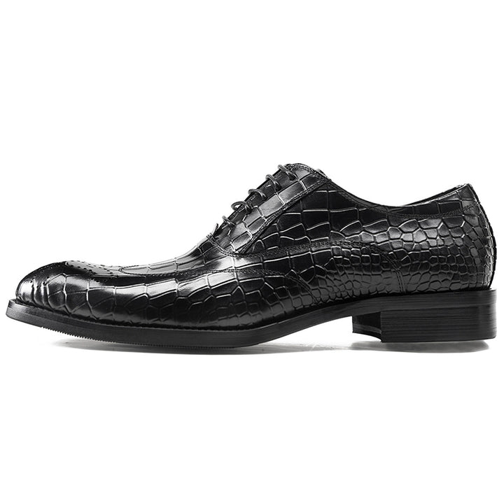black men's leather oxford brogues formal dress shoes