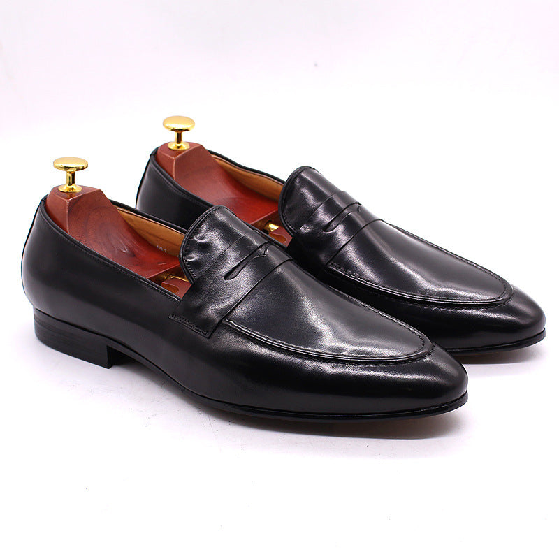 Men's Leather Penny Loafers – Formal Business Slip-On Dress Shoes