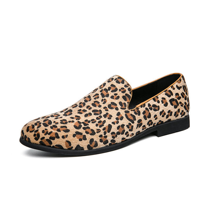 leopard Men's leopard pattern slip-on loafers