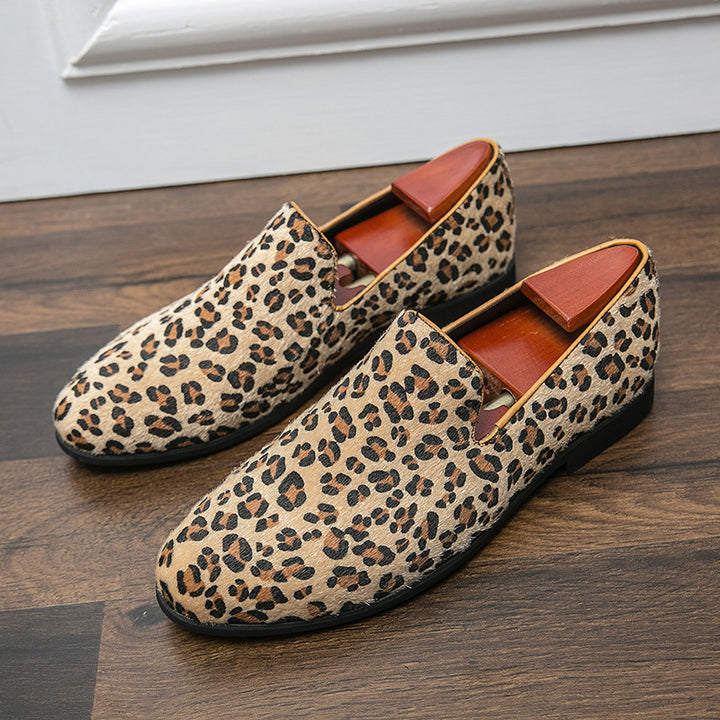 leopard Men's leopard pattern slip-on loafers