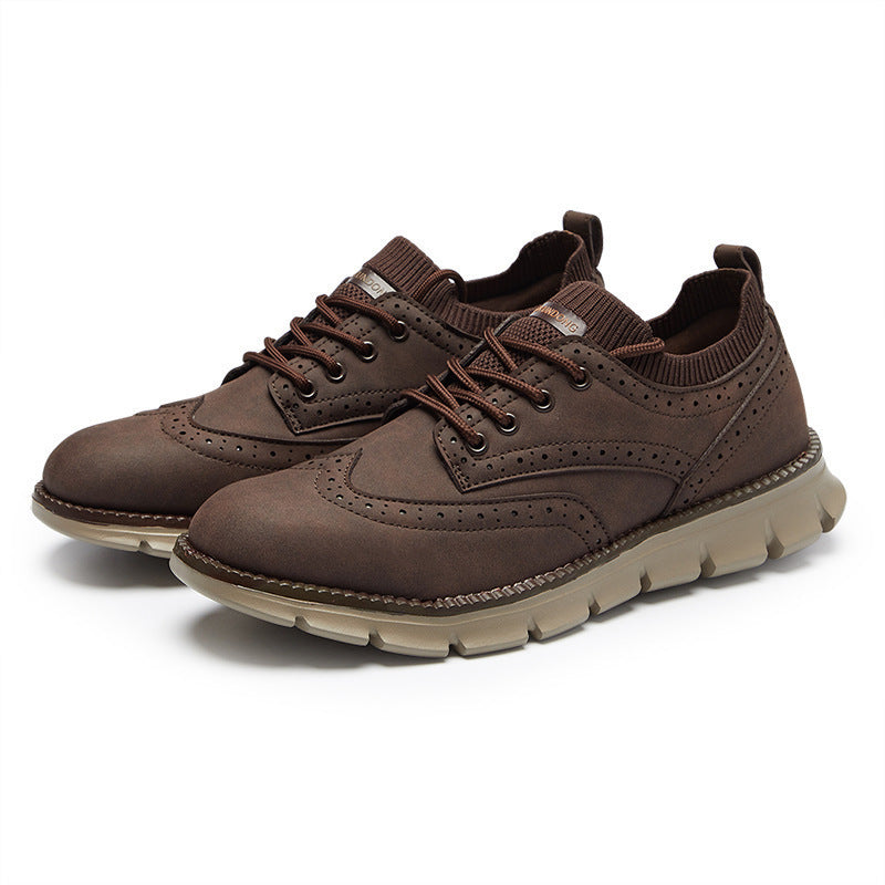 Men's lightweight comfortable walking sporty oxfords wingtip brogue sneakers - Fashionshoeshouse