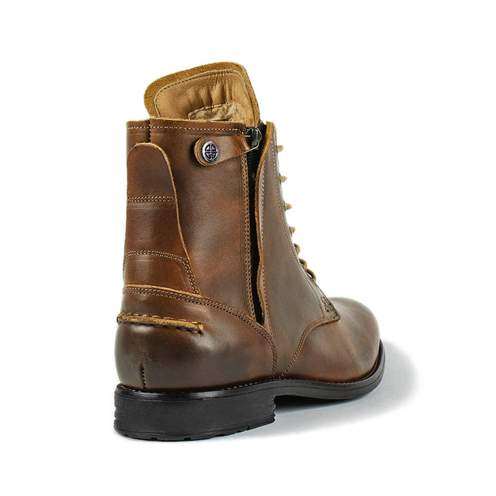 Men's retro-made combat boots with zipper