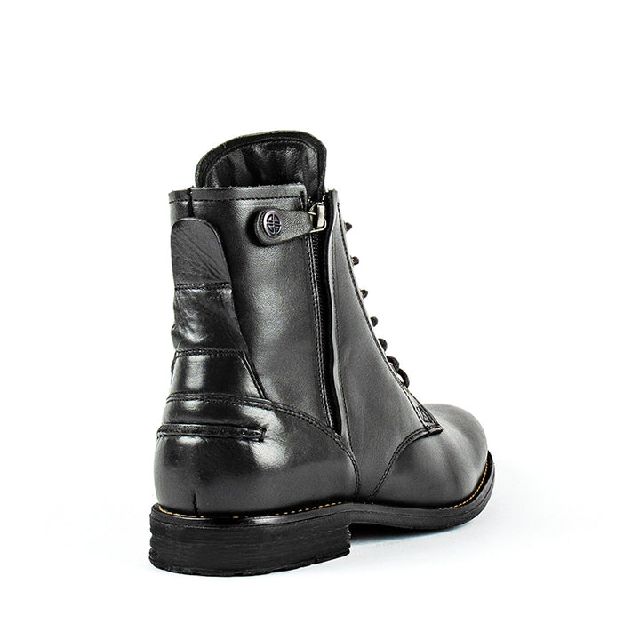 Men's retro-made combat boots with zipper