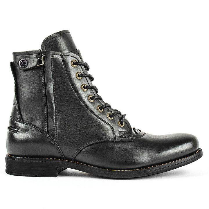 Men's retro-made combat boots with zipper