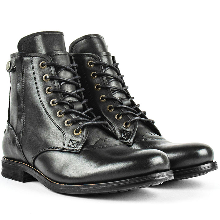 Men's retro-made combat boots with zipper