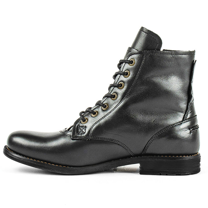 Men's retro-made combat boots with zipper